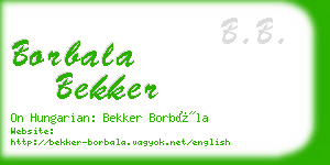 borbala bekker business card